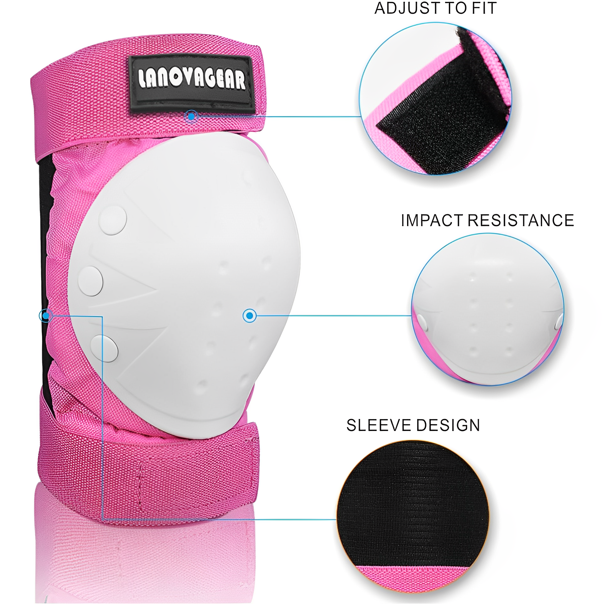 Set de protecciones LANOVAGEAR Rosa Full Skate Shop