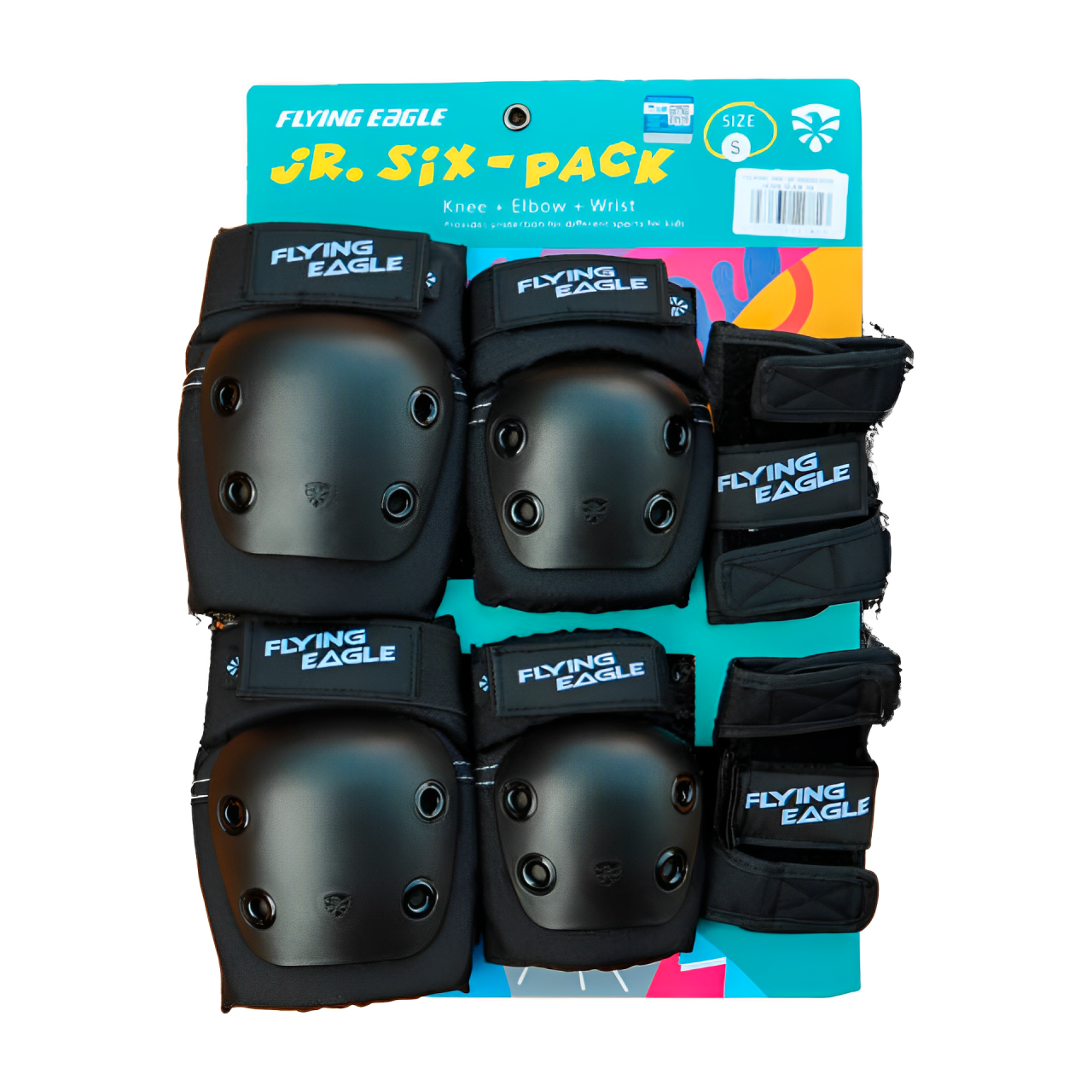 Set Coderas Muñequeras y Rodilleras Flying Eagle Valiant Negra Flying Eagle
