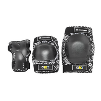 Set coderas muñequeras y rodilleras Flying Eagle Cobet Negra Full Skate Shop